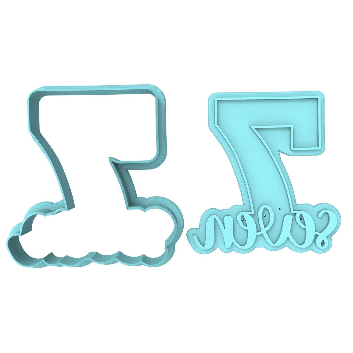 Number Seven Birthday Cookie Cutter | Stamp | Stencil Cookie Cutter Lady 
