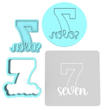 Number Seven Birthday Cookie Cutter | Stamp | Stencil Cookie Cutter Lady 