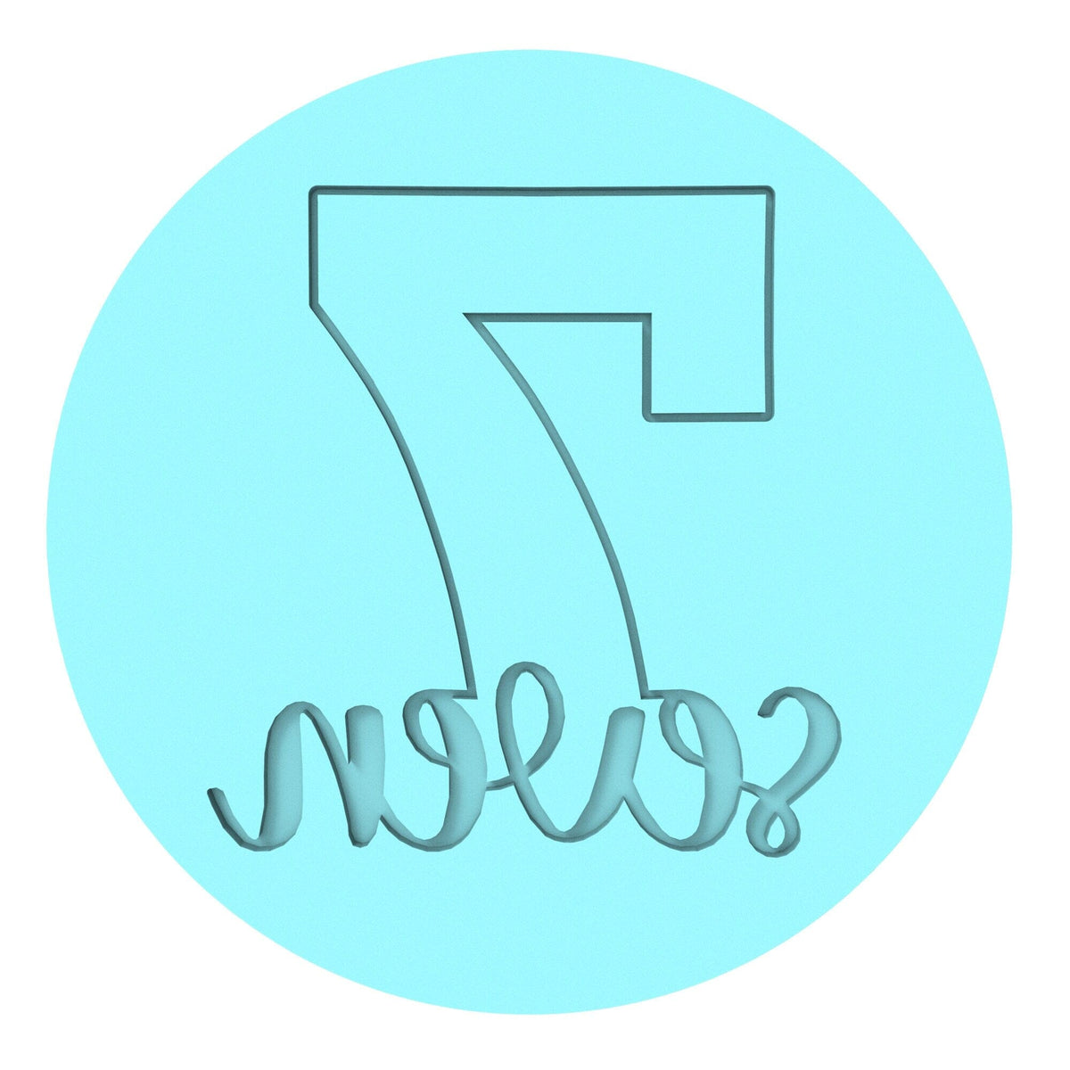 Number Seven Birthday Cookie Cutter | Stamp | Stencil Cookie Cutter Lady 
