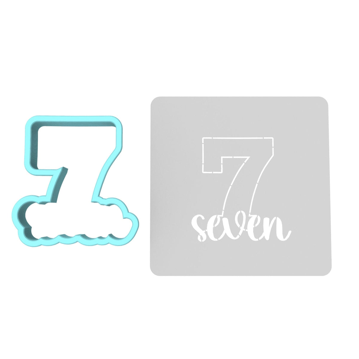 Number Seven Birthday Cookie Cutter | Stamp | Stencil Cookie Cutter Lady 