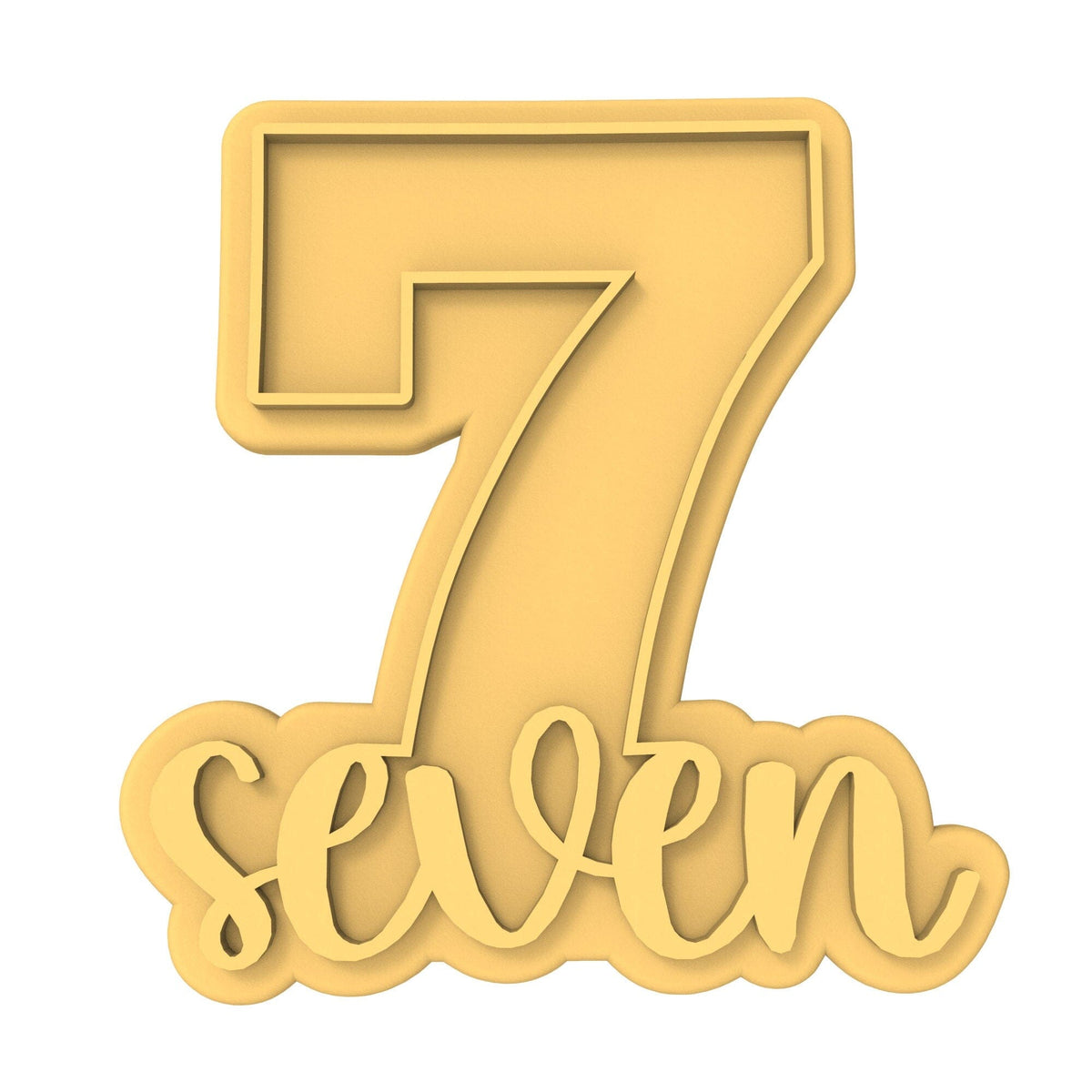 Number Seven Birthday Cookie Cutter | Stamp | Stencil Cookie Cutter Lady 