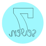 Number Seven Cookie Cutter | Stamp | Stencil birthday Cookie Cutter Lady MINI - 2 Inches (5cm) Debosser ONLY 