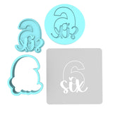 Number Six Birthday Cookie Cutter | Stamp | Stencil Cookie Cutter Lady 