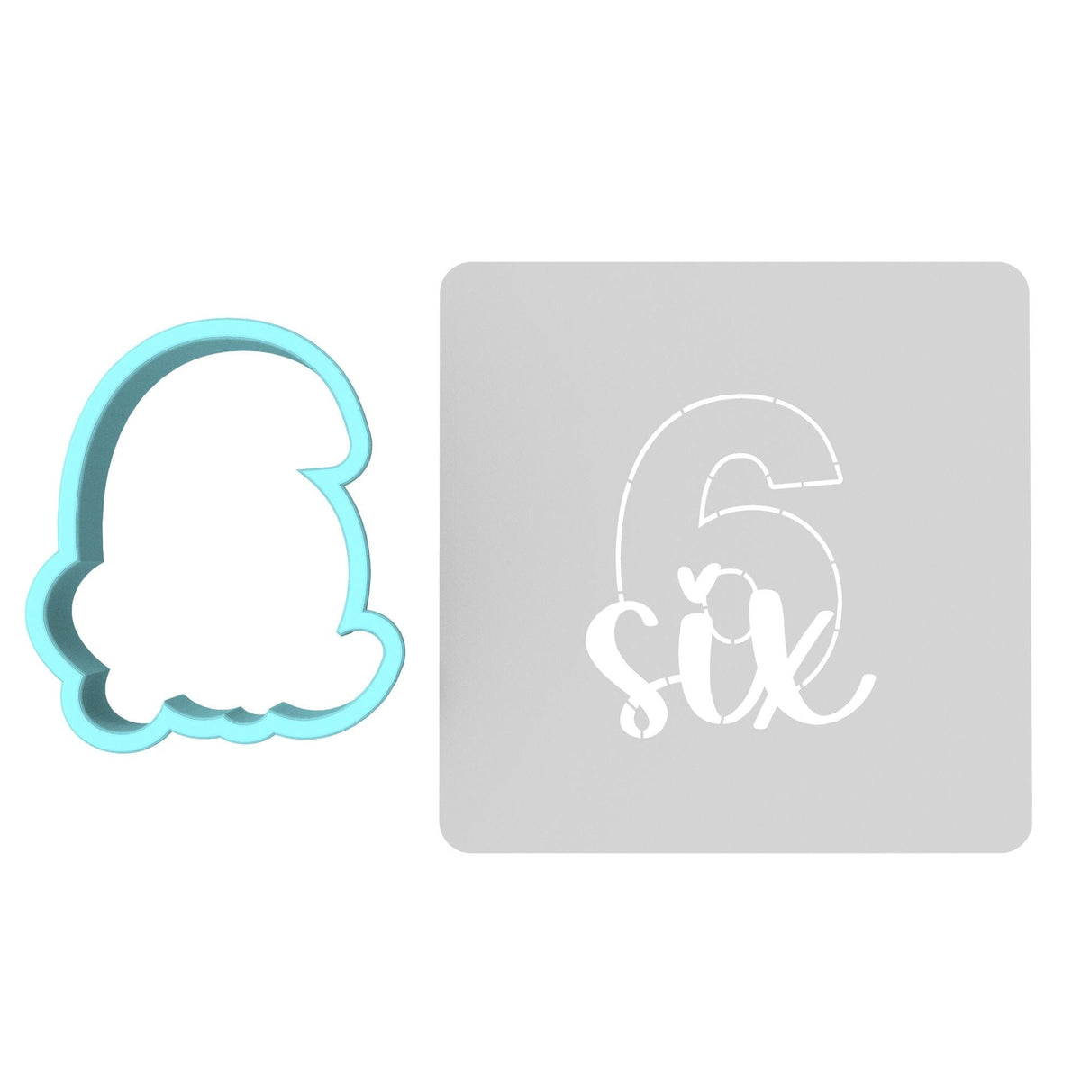 Number Six Birthday Cookie Cutter | Stamp | Stencil Cookie Cutter Lady 
