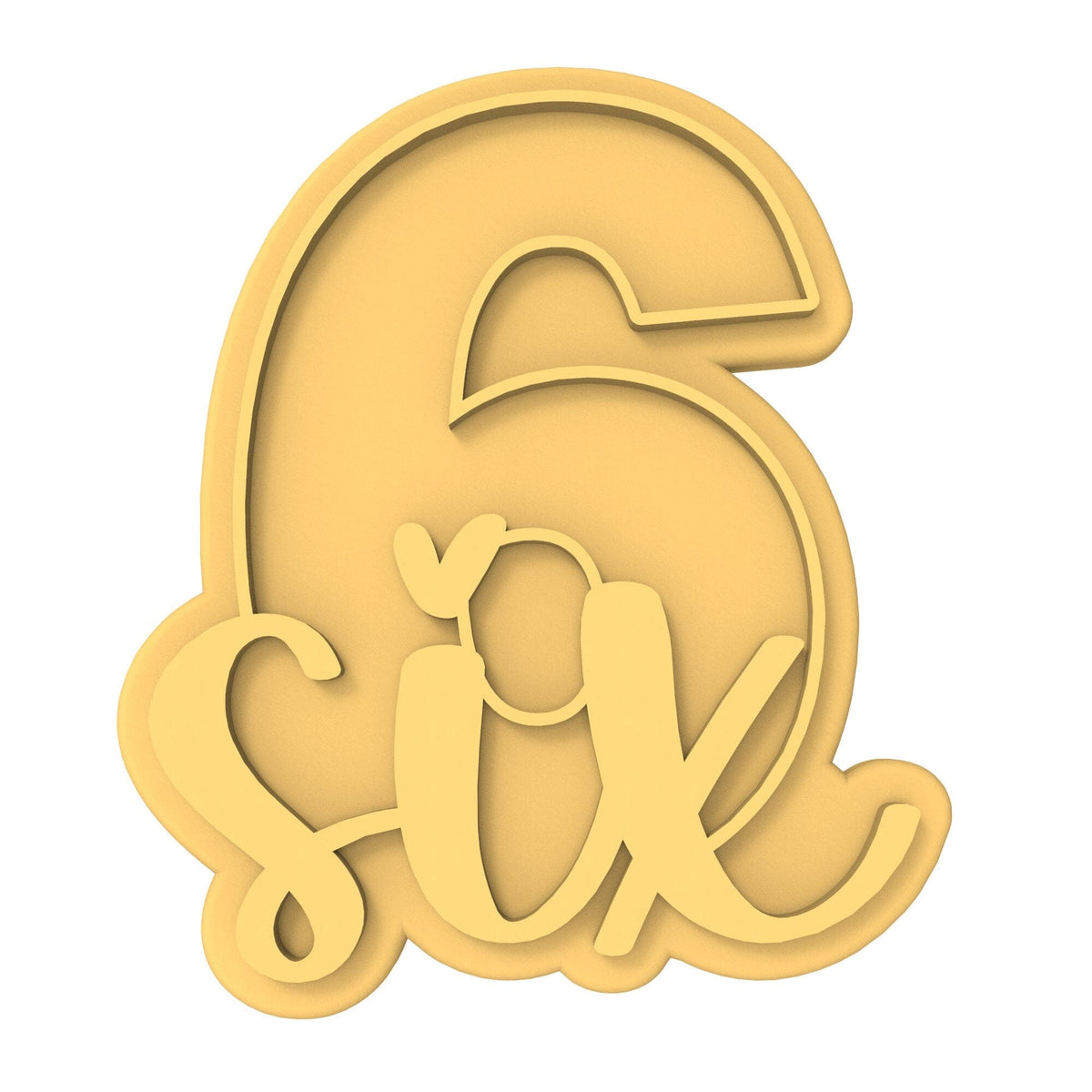 Number Six Birthday Cookie Cutter | Stamp | Stencil Cookie Cutter Lady 