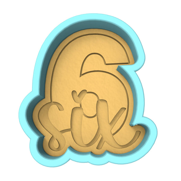Number Six Cookie Cutter | Stamp | Stencil birthday Cookie Cutter Lady 
