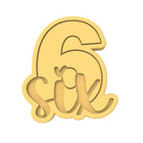 Number Six Cookie Cutter | Stamp | Stencil birthday Cookie Cutter Lady 