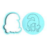 Number Six Cookie Cutter | Stamp | Stencil birthday Cookie Cutter Lady MINI - 2 Inches (5cm) **BUNDLE** Cutter + Debosser 