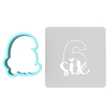 Number Six Cookie Cutter | Stamp | Stencil birthday Cookie Cutter Lady MINI - 2 Inches (5cm) **BUNDLE** Cutter + Stencil 