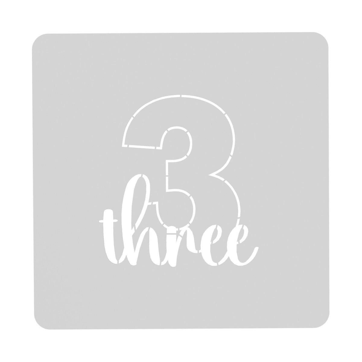 Number Three Birthday Cookie Cutter | Stamp | Stencil Cookie Cutter Lady 
