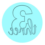 Number Three Birthday Cookie Cutter | Stamp | Stencil Cookie Cutter Lady 