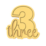 Number Three Cookie Cutter | Stamp | Stencil birthday Cookie Cutter Lady 