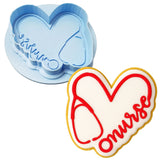 Nurse Heart Cookie Cutter | Stamp | Stencil #1 School / Grad Cookie Cutter Lady 