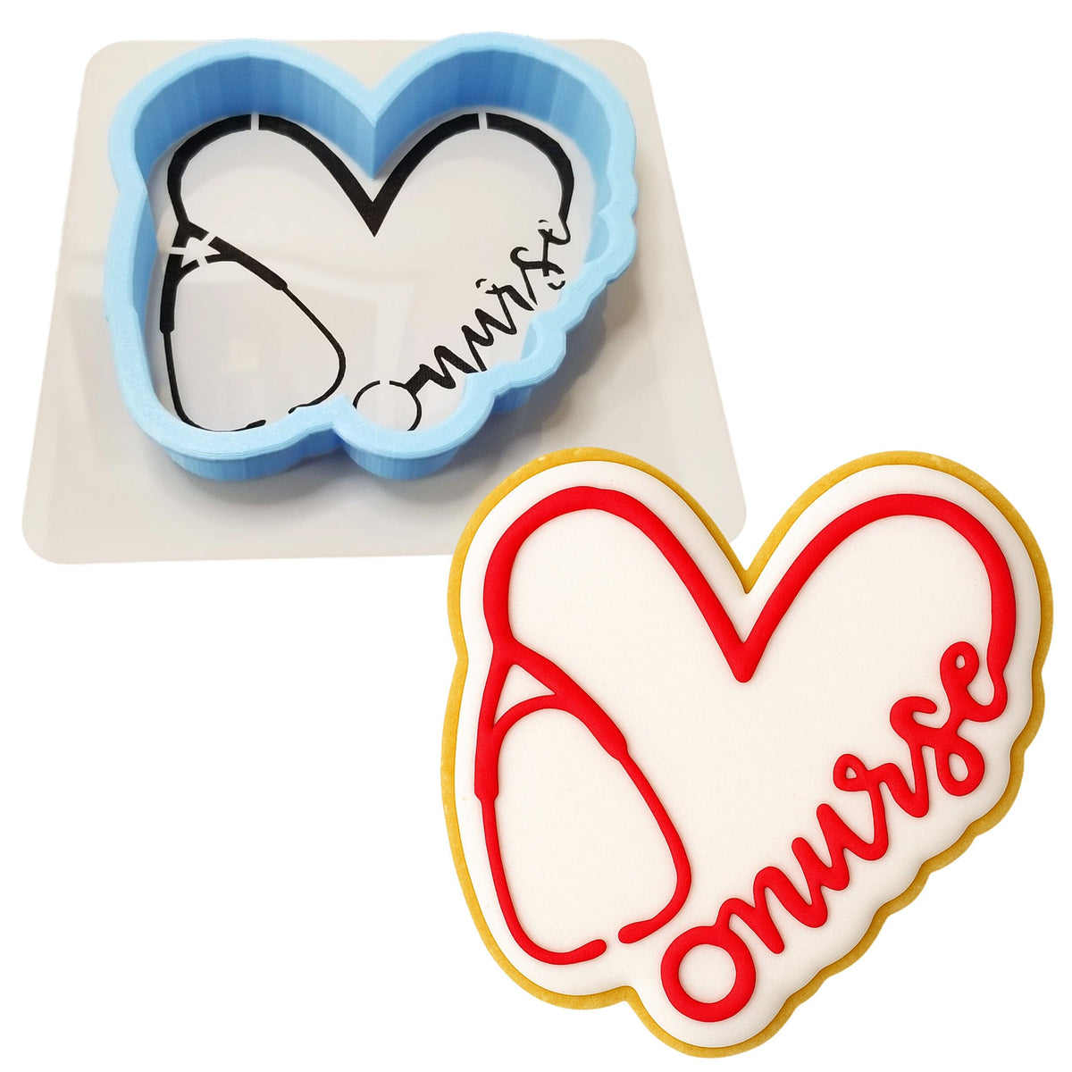 Nurse Heart Cookie Cutter | Stamp | Stencil #1 School / Grad Cookie Cutter Lady 