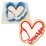 Nurse Heart Cookie Cutter | Stamp | Stencil #1 School / Grad Cookie Cutter Lady 