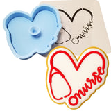 Nurse Heart Cookie Cutter | Stamp | Stencil #1 School / Grad Cookie Cutter Lady 