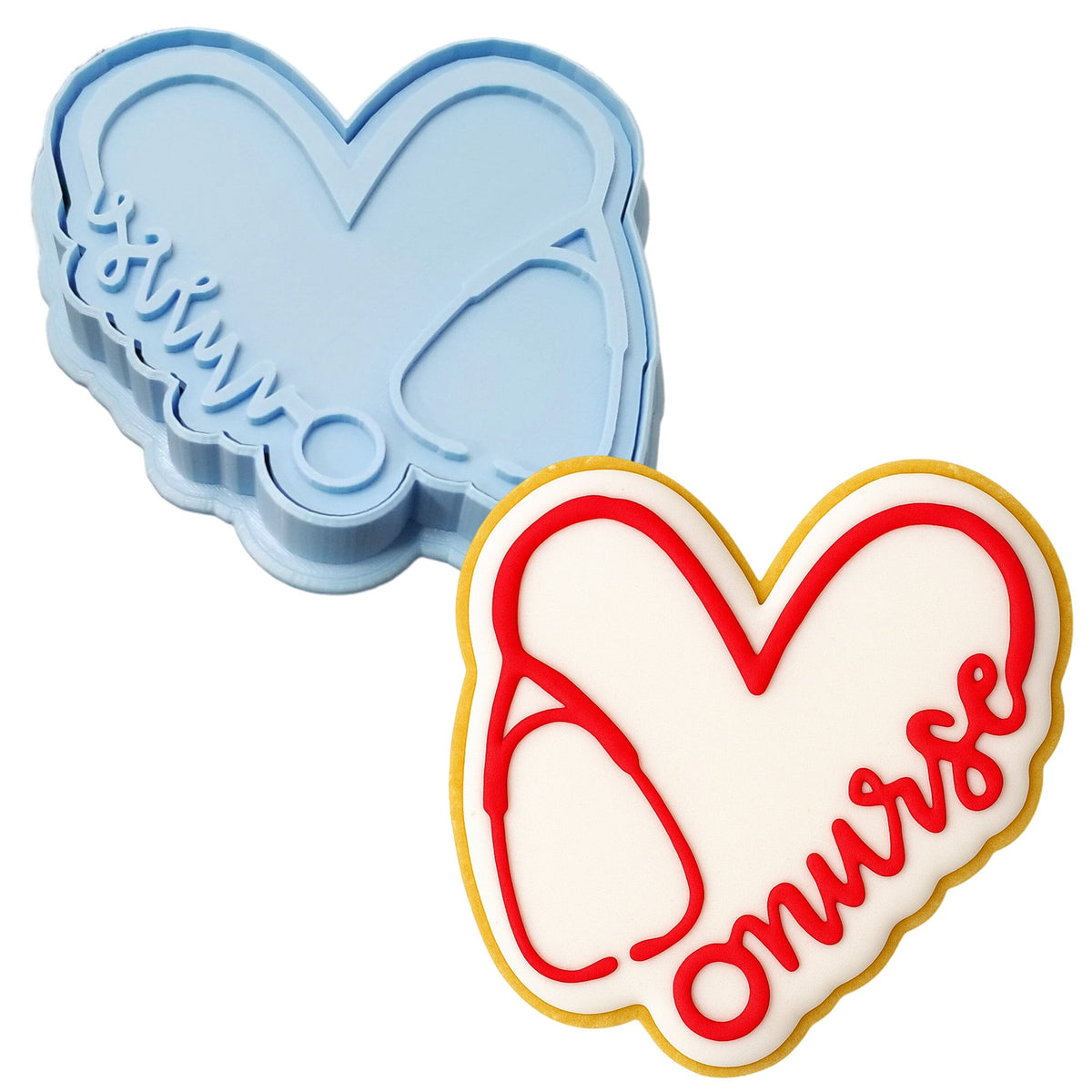 Nurse Heart Cookie Cutter | Stamp | Stencil #1 School / Grad Cookie Cutter Lady 