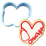 Nurse Heart Cookie Cutter | Stamp | Stencil #1 School / Grad Cookie Cutter Lady 