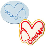 Nurse Heart Cookie Cutter | Stamp | Stencil #1 School / Grad Cookie Cutter Lady 