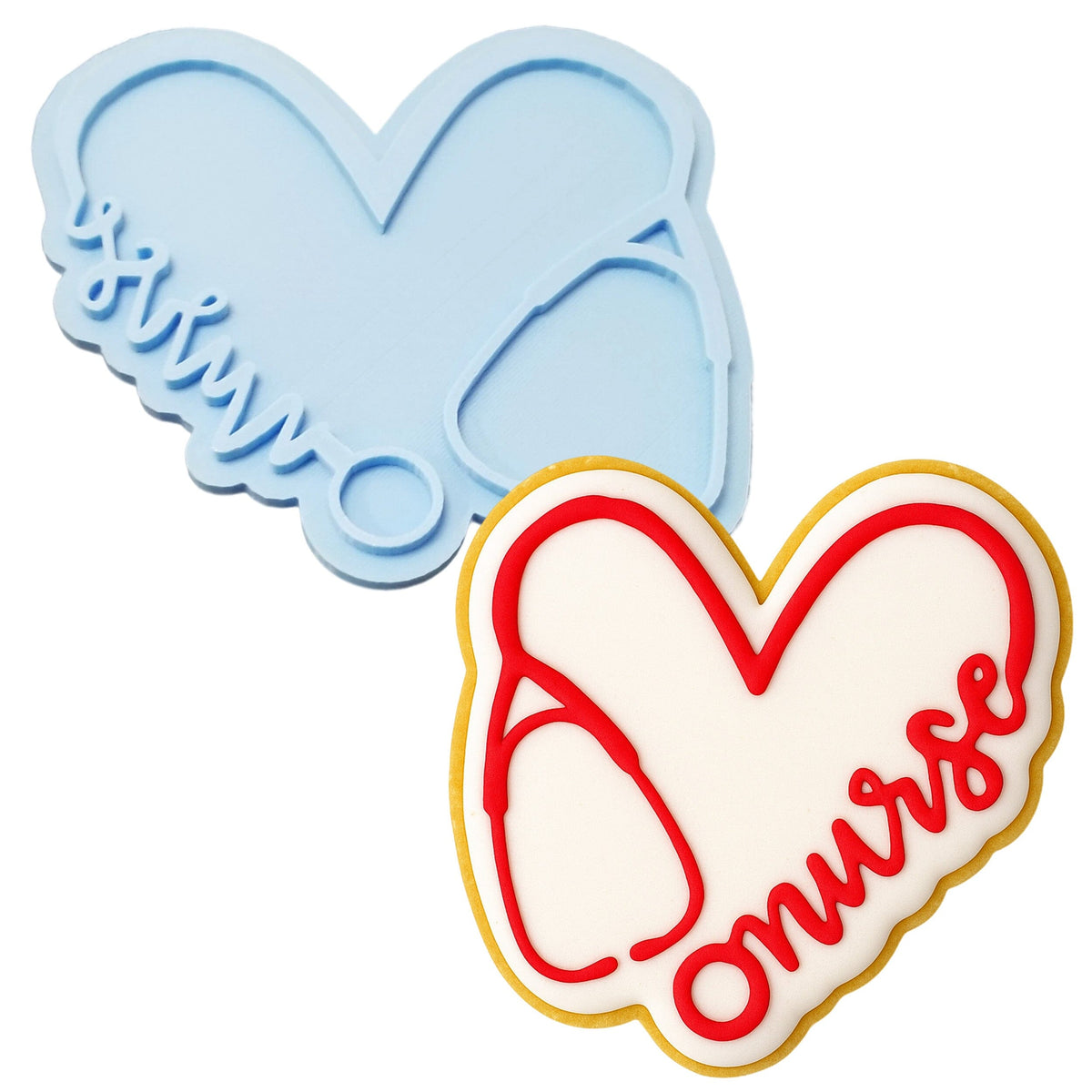 Nurse Heart Cookie Cutter | Stamp | Stencil #1 School / Grad Cookie Cutter Lady 