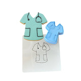 Nurse Scrubs Cookie Cutter | Stamp | Stencil #1 School / Grad Cookie Cutter Lady 
