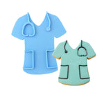 Nurse Scrubs Cookie Cutter | Stamp | Stencil #1 School / Grad Cookie Cutter Lady MINI - 2 Inches (5cm) Stamp ONLY 