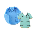 Nurse Scrubs Cookie Cutter | Stamp | Stencil #1 School / Grad Cookie Cutter Lady MINI - 2 Inches (5cm) **BUNDLE** Cutter + Debosser 