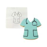 Nurse Scrubs Cookie Cutter | Stamp | Stencil #1 School / Grad Cookie Cutter Lady MINI - 2 Inches (5cm) Stencil ONLY 