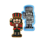 Nutcracker Green and Red Cookie Cutter | Stamp | Stencil - SHARP EDGES - FAST Shipping - Choose Your Own Size! #1 Cookie Cutter Lady LITTLE - 3 Inches (7.62cm) **BUNDLE** Cutter + Stencil 