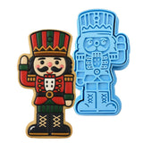 Nutcracker Green and Red Cookie Cutter | Stamp | Stencil - SHARP EDGES - FAST Shipping - Choose Your Own Size! #1 Cookie Cutter Lady LITTLE - 3 Inches (7.62cm) **BUNDLE** Cutter + Stamp 