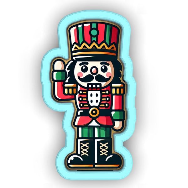 a nutcracker sticker is shown on a white background