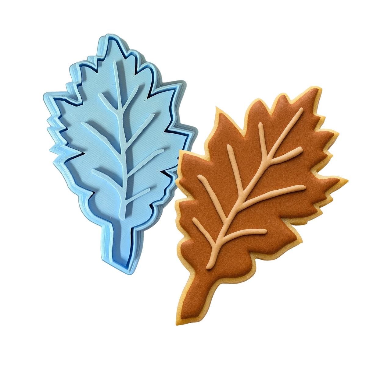 Oak Tree Leaf Cutter | Stamp | Stencil #1 Halloween / Fall Cookie Cutter Lady MINI - 2 Inches (5cm) **BUNDLE** Cutter + Stamp 