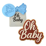 Oh Baby Script Cookie Cutter | Stamp | Stencil - SHARP EDGES - FAST Shipping - Choose Your Own Size! #1 Cookie Cutter Lady LITTLE - 3 Inches (7.62cm) **FULL SET BUNDLE** Cutter + Stamp + Stencil + Debosser **BEST DEAL** 