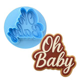 Oh Baby Script Cookie Cutter | Stamp | Stencil - SHARP EDGES - FAST Shipping - Choose Your Own Size! #1 Cookie Cutter Lady LITTLE - 3 Inches (7.62cm) **BUNDLE** Cutter + Debosser 