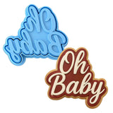 Oh Baby Script Cookie Cutter | Stamp | Stencil - SHARP EDGES - FAST Shipping - Choose Your Own Size! #1 Cookie Cutter Lady LITTLE - 3 Inches (7.62cm) **BUNDLE** Cutter + Stamp 