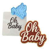 Oh Baby Script Cookie Cutter | Stamp | Stencil - SHARP EDGES - FAST Shipping - Choose Your Own Size! #1 Cookie Cutter Lady LITTLE - 3 Inches (7.62cm) **BUNDLE** Cutter + Stamp + Stencil 