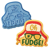 Oh Fudge Ralphie Cookie Cutter | Stamp | Stencil Xmas / Winter / NYE Cookie Cutter Lady MINI - 2 Inches (5cm) **BUNDLE** Cutter + Stamp 