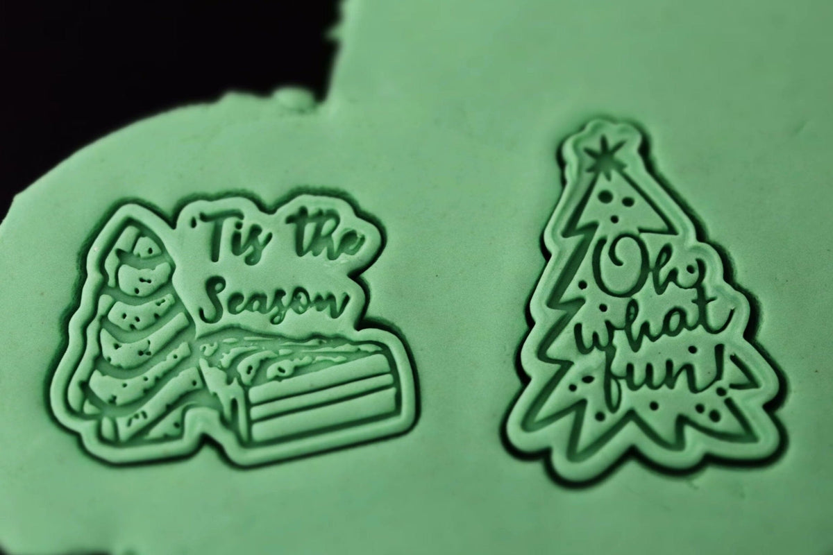 Oh What Fun Cookie Cutter | Stamp | Stencil #1 Xmas / Winter / NYE Cookie Cutter Lady 