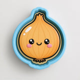 A cartoon onion with a smiling face and large eyes is depicted in the image.