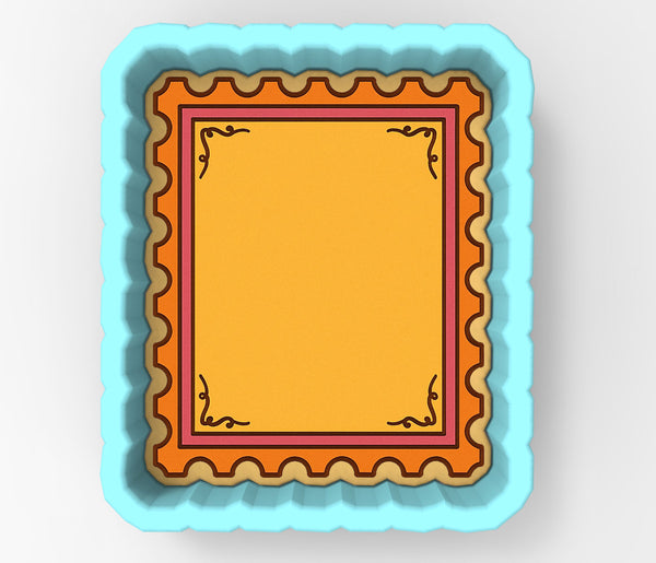Orange Stamp Frame Cookie Cutter | Stamp | Stencil - SHARP EDGES - FAST Shipping - Choose Your Own Size! #1