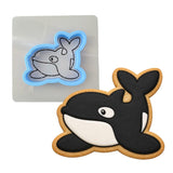 Orca Whale Cookie Cutter | Stamp | Stencil #1 Beach / Summer Cookie Cutter Lady MINI - 2 Inches (5cm) **BUNDLE** Cutter + Stencil 