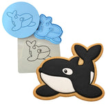 Orca Whale Cookie Cutter | Stamp | Stencil #1 Beach / Summer Cookie Cutter Lady MINI - 2 Inches (5cm) **FULL SET BUNDLE** Cutter + Stamp + Stencil + Debosser **BEST DEAL** 
