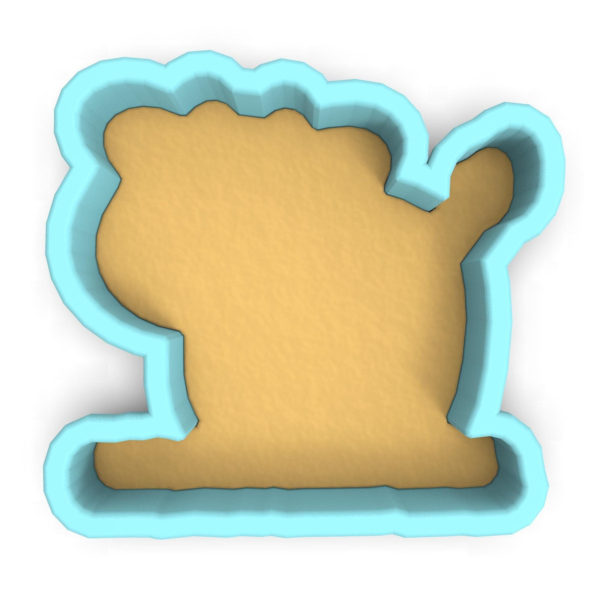 a cookie shaped like a bear on a white background