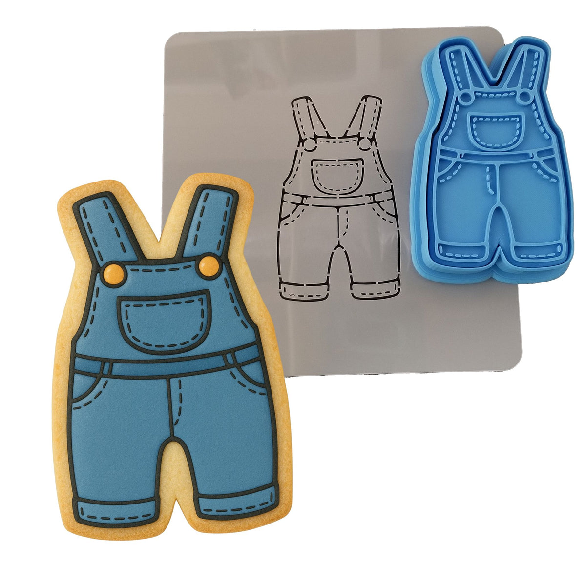 Overalls 1 Cookie Cutter | Stamp | Stencil - SHARP EDGES - FAST Shipping - Choose Your Own Size! #1 Cookie Cutter Lady 