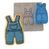 Overalls 1 Cookie Cutter | Stamp | Stencil - SHARP EDGES - FAST Shipping - Choose Your Own Size! #1 Cookie Cutter Lady LITTLE - 3 Inches (7.62cm) **BUNDLE** Cutter + Stamp + Stencil 