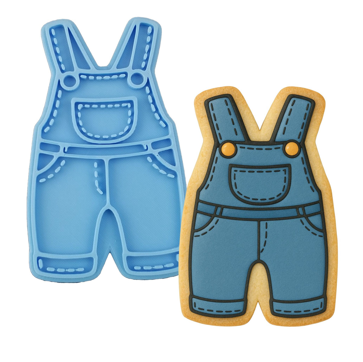 Overalls 1 Cookie Cutter | Stamp | Stencil - SHARP EDGES - FAST Shipping - Choose Your Own Size! #1 Cookie Cutter Lady 