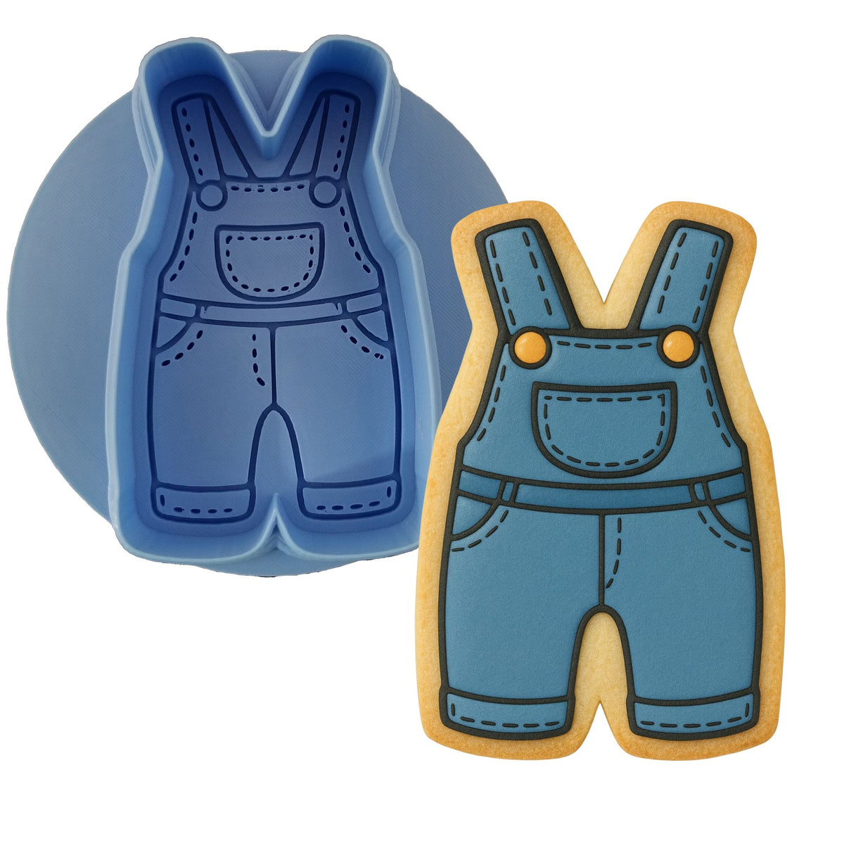 Overalls 1 Cookie Cutter | Stamp | Stencil - SHARP EDGES - FAST Shipping - Choose Your Own Size! #1 Cookie Cutter Lady LITTLE - 3 Inches (7.62cm) **BUNDLE** Cutter + Debosser 