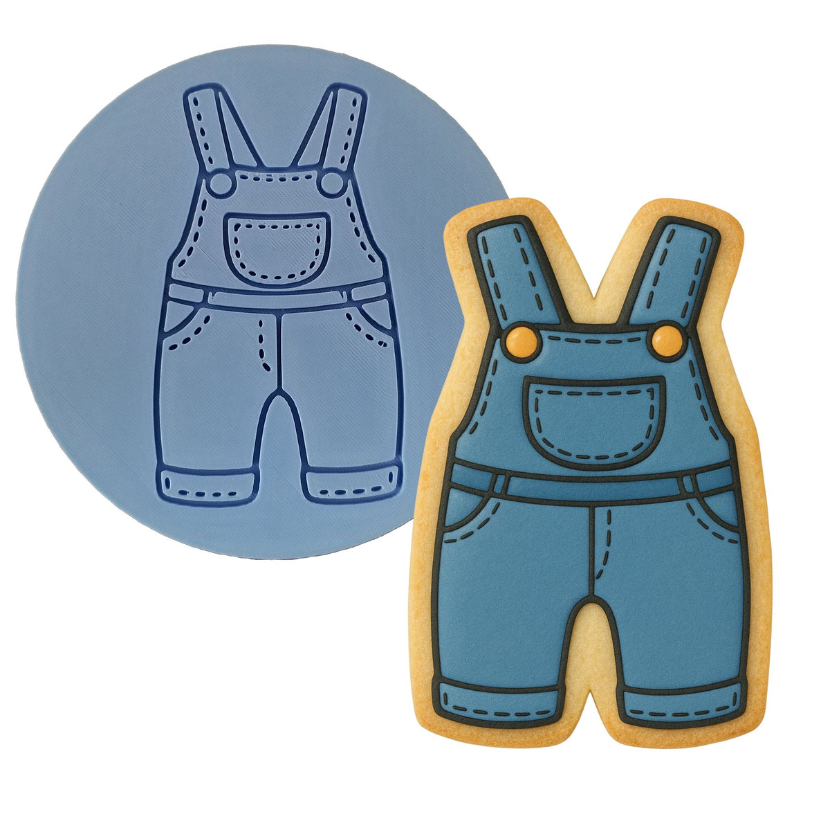 Overalls 1 Cookie Cutter | Stamp | Stencil - SHARP EDGES - FAST Shipping - Choose Your Own Size! #1 Cookie Cutter Lady 