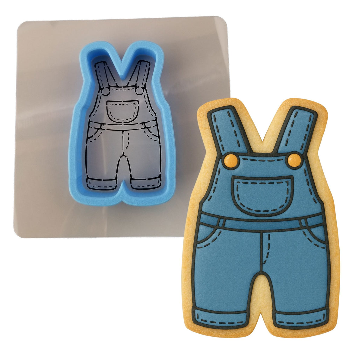 Overalls 1 Cookie Cutter | Stamp | Stencil - SHARP EDGES - FAST Shipping - Choose Your Own Size! #1 Cookie Cutter Lady LITTLE - 3 Inches (7.62cm) **BUNDLE** Cutter + Stencil 
