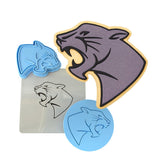 Panther Head Cookie Cutter | Stamp | Stencil #1 Animals & Dinosaurs Cookie Cutter Lady MINI - 2 Inches (5cm) **FULL SET BUNDLE** Cutter + Stamp + Stencil + Debosser **BEST DEAL** 